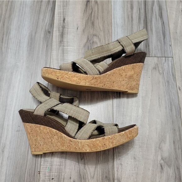 Andrea cork and canvas wedges sz 9.5 - Picture 9 of 12